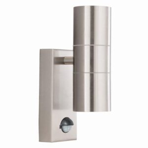 POWER MASTER OUTDOOR UP AND DOWN WALL LIGHT PIR STAINLESS STEEL