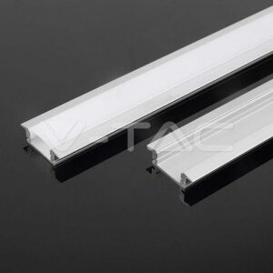 LED PROFILE RECESSED SLIM 2M +END CAP +DIFFUSER