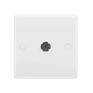 BG NEXUS TV COAX 1G PLATE WHITE PLASTIC