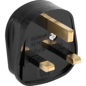 CED 13A BLACK FUSED PLUG TOP 3 PIN
