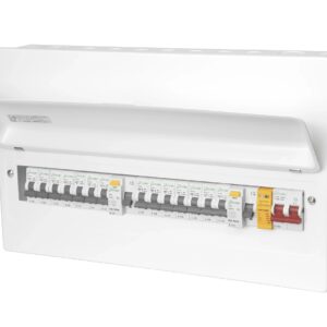 DANSON CONSUMER UNIT 14 WAY SPLIT LOAD WITH SPD + 14 MCB'S