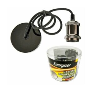 ENERGIZER PENDANT LIGHT GUN METAL GREY E27 ES 1.2M