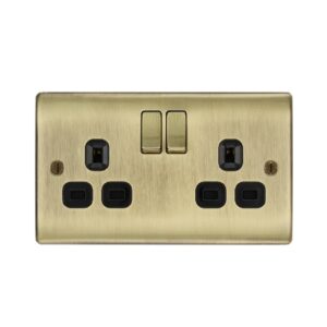 BG NEXUS DOUBLE SOCKET ANTIQUE BRASS