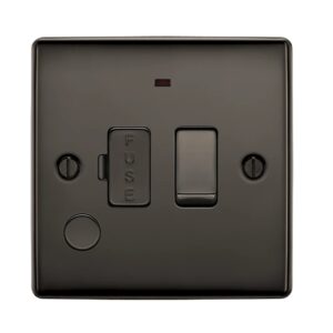 BG NEXUS SWITCHED SPUR FUSED 13A FCU FLEX OUTLET BLACK NICKEL