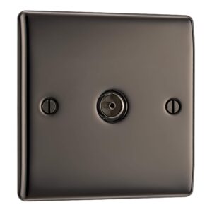 BG NEXUS TV COAX AERIAL SOCKET 1G BLACK NICKEL