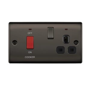 BG NEXUS COOKER SWITCH SOCKET 45A BLACK NICKEL