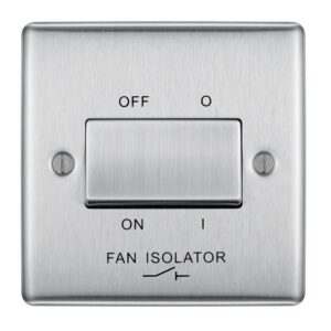 BG NEXUS FAN ISOLATOR SWITCH BRUSHED CHROME GREY