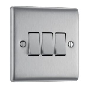 BG NEXUS 3G 2 WAY SWITCH BRUSHED CHROME GREY
