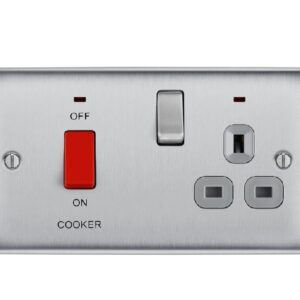 BG NEXUS COOKER SWITCH SOCKET BRUSHED CHROME
