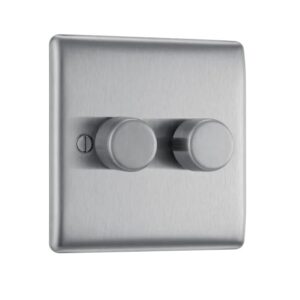 BG NEXUS 2G 2 WAY LED DIMMER SWITCH BRUSHED CHROME