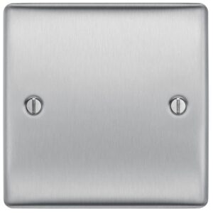 BG NEXUS 1G BLANK PLATE BRUSHED CHROME