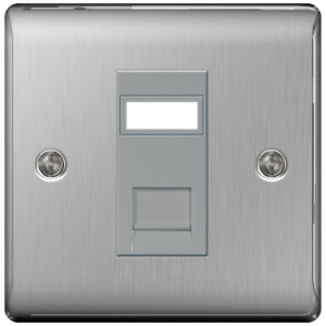 BG NEXUS RJ45 DATA SOCKET BRUSHED CHROME