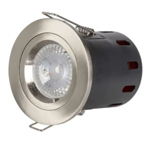 FIRE RATED TWIST & LOCK DOWNLIGHT GU10 BRUSHED CHROME IP20