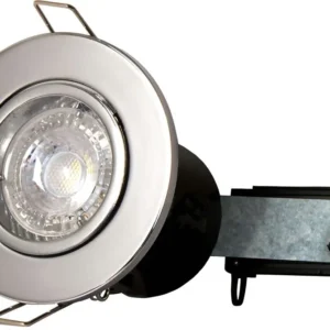 FIRE RATED TWIST & LOCK GU10 DOWNLIGHT POLISHED CHROME IP20
