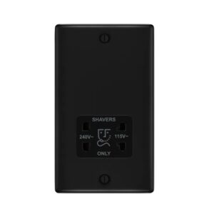 BG NEXUS SHAVER SOCKET DUAL VOLTAGE MATT BLACK