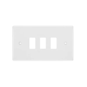 BG GRID FRONT PLATE 3 MODULE WHITE