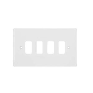 BG GRID FRONT PLATE 4 MODULE WHITE