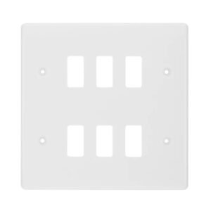 BG GRID FRONT PLATE 6 MODULE WHITE