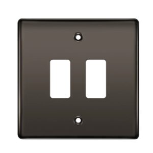 BG GRID BLACK NICKEL 2G DOUBLE FRONT PLATE