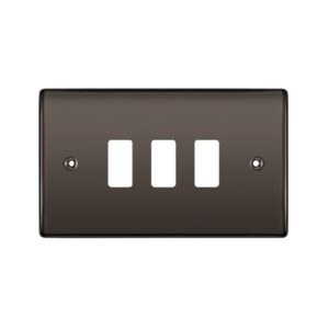 BG GRID BLACK NICKEL 3G TRIPPLE FRONT PLATE