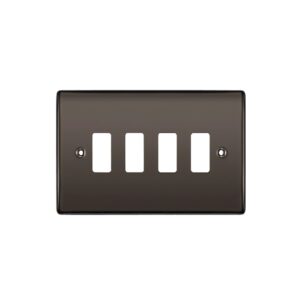 BG GRID BLACK NICKEL 4G QUAD FRONT PLATE