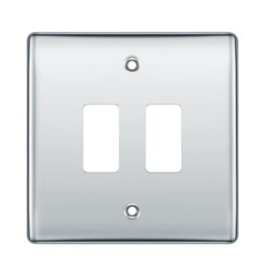 BG GRID POLISHED CHROME 2G DOUBLE FRONT PLATE