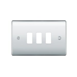 BG GRID BRUSHED CHROME 3G FRONT PLATE