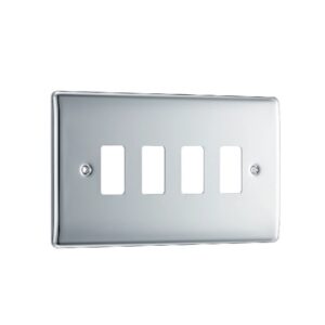 BG GRID BRUSHED CHROME 4G FRONT PLATE