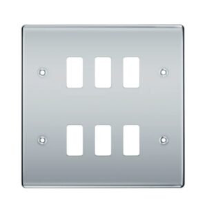 BG GRID POLISHED CHROME 6G FRONT PLATE