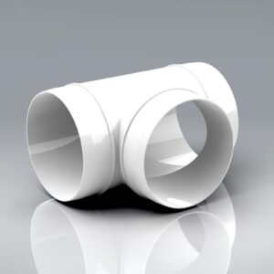 VERPLAS DUCTING 100MM 4" ROUND T PEICE
