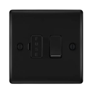 BG NEXUS SWITCHED FUSED SPUR 13A MATT BLACK