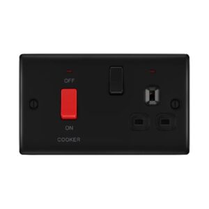 BG NEXUS COOKER SWITCH SOCKET 45A MATT BLACK